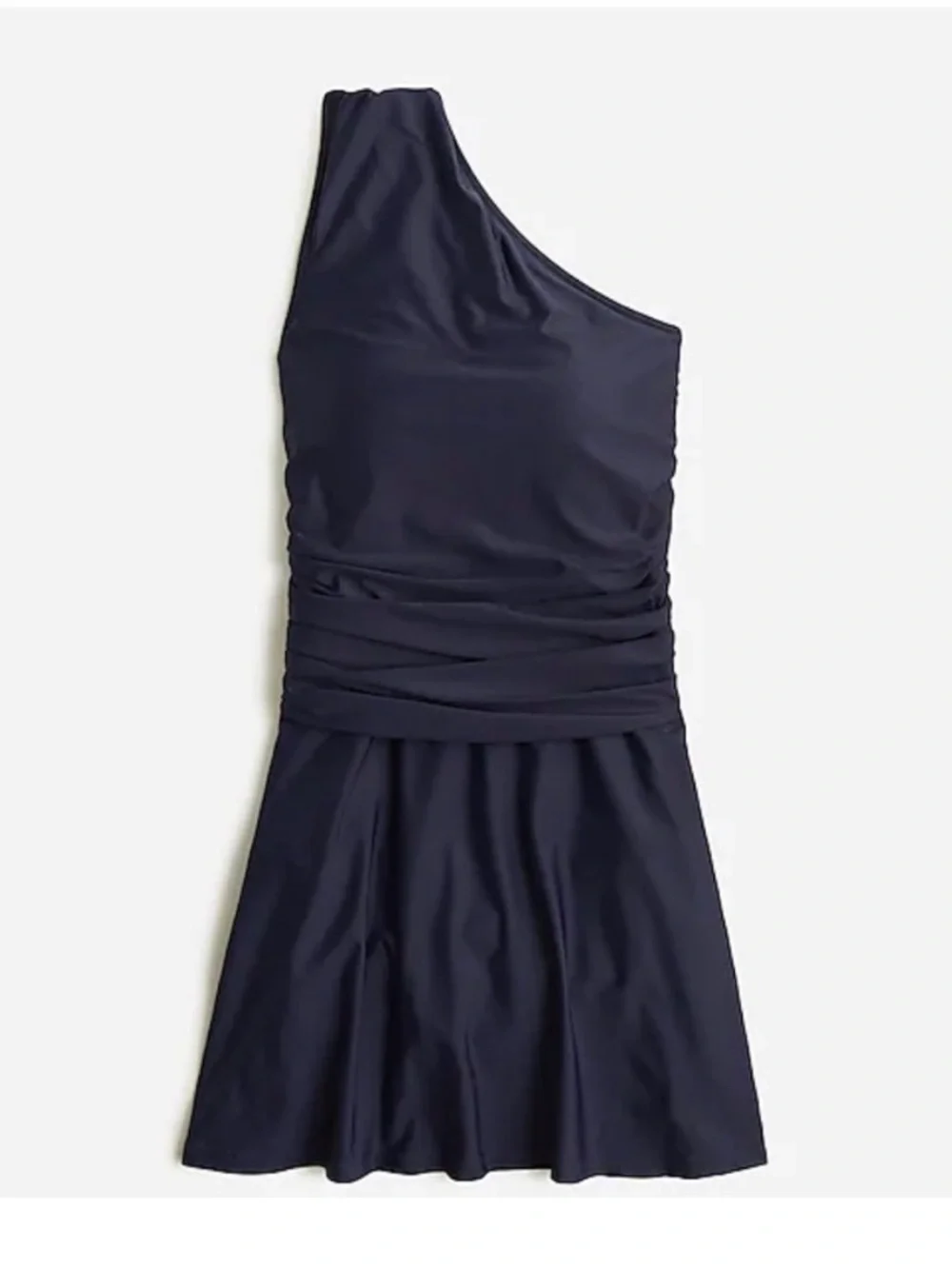 J. Crew Ruched One Shoulder Swim Dress Navy Blue Size 4